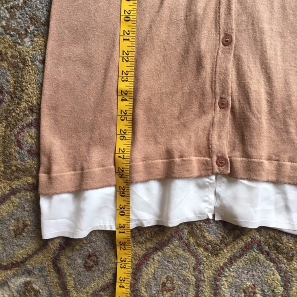 Long Sleeve Mixed Media Tunic Length Cardigan, M - Picture 3 of 5