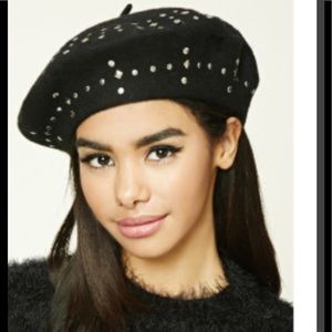 Beret with silver studs. Classy yet edgy.