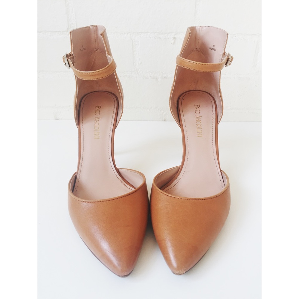 Cognac Leather Heels