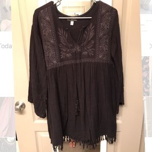 Billabong Embroidered Fringe Dress