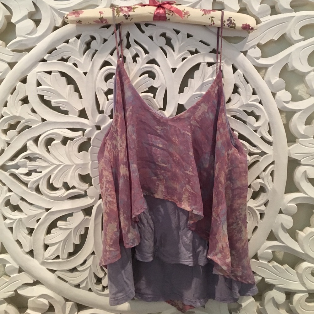 Crop top with purple design