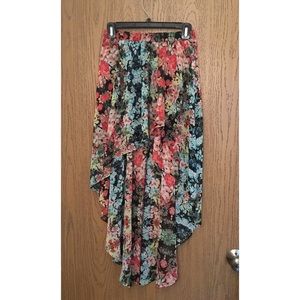 High-low floral skirt