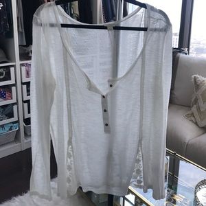White long sleeve sheer top