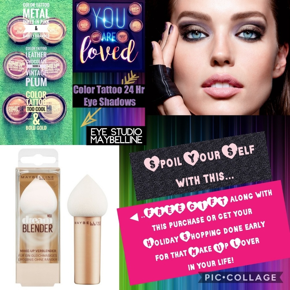 🆓GIFT w/6 Maybelline Tattoo Eyeshadows!