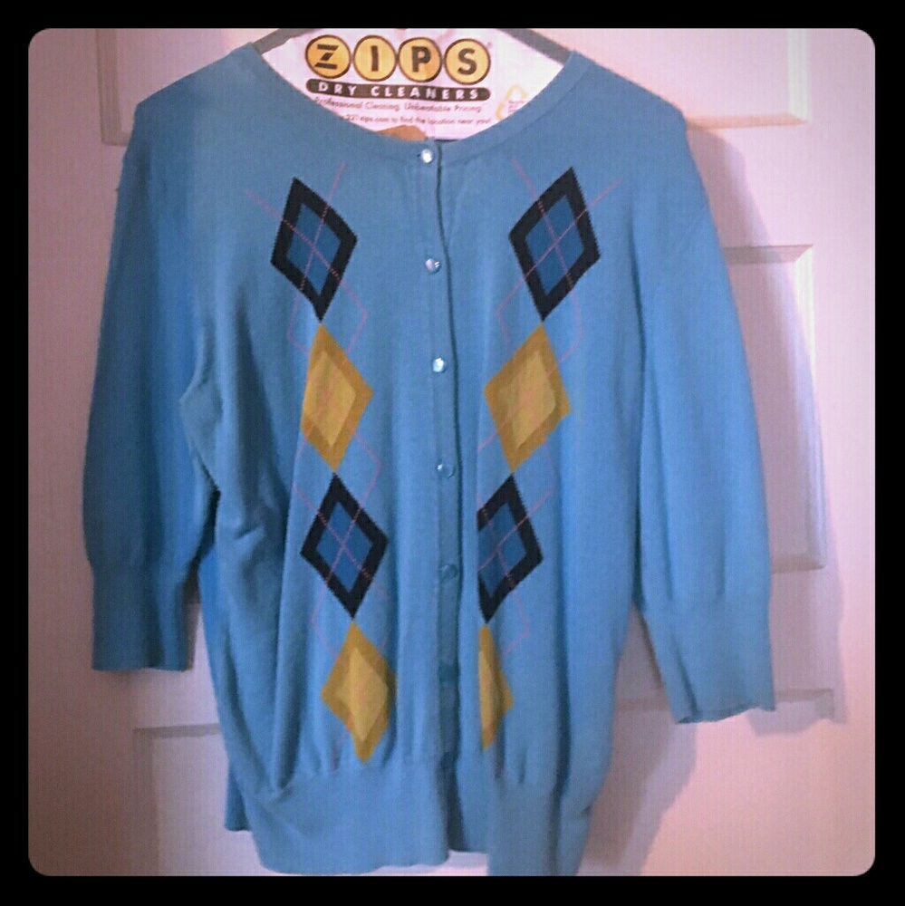 Blue cardigan