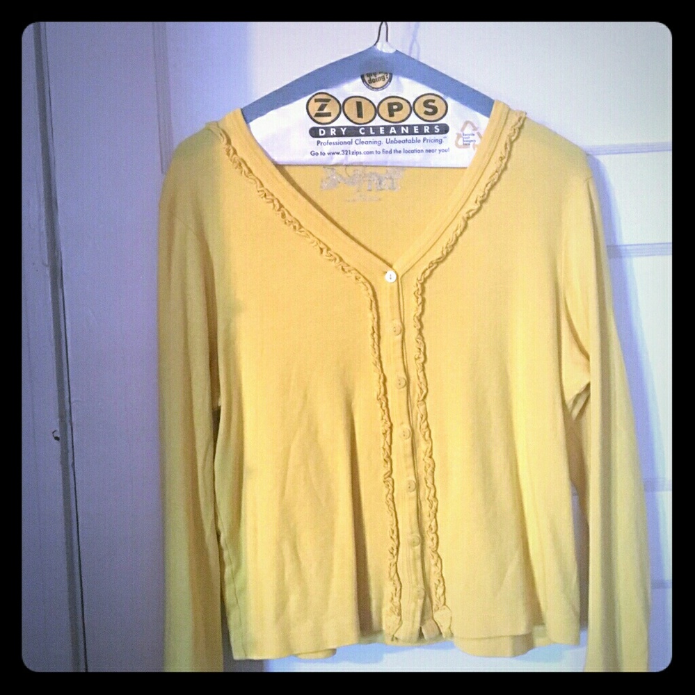 Yellow cardigan