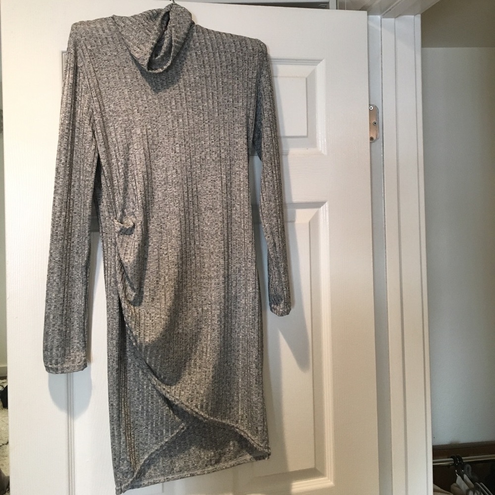 Grey dress with turtle neck