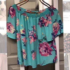 Floral OTS Top
