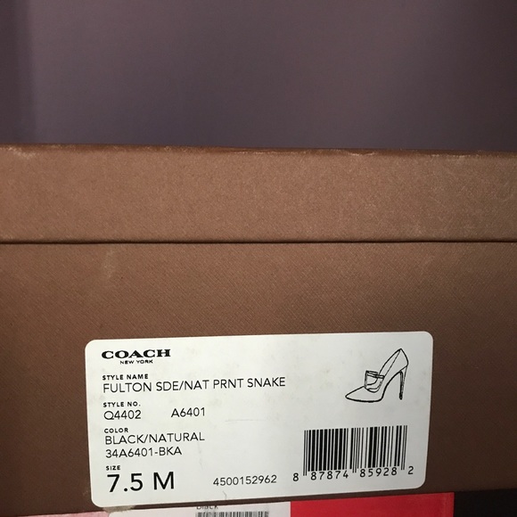 COACH Fulton heel, fall tstrap pumps, snakeskin - Picture 6 of 7