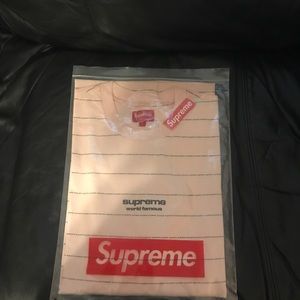 Supreme long sleeve striped logo tee