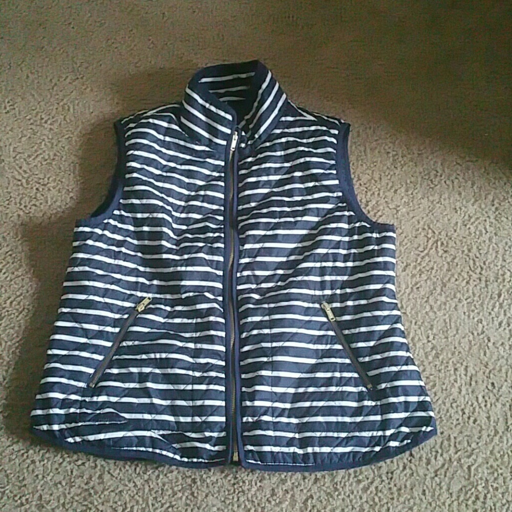 Blue and white vest