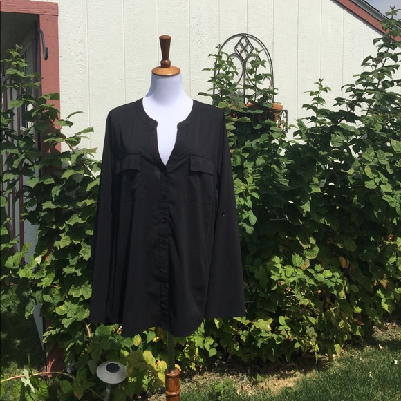 workshop Tops - Workshop Black button front blouse