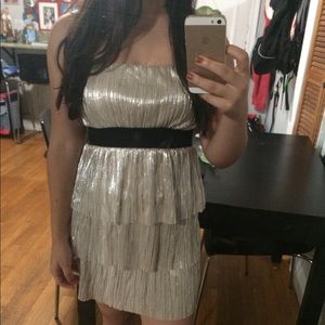 Short Gold Ruffle Dress