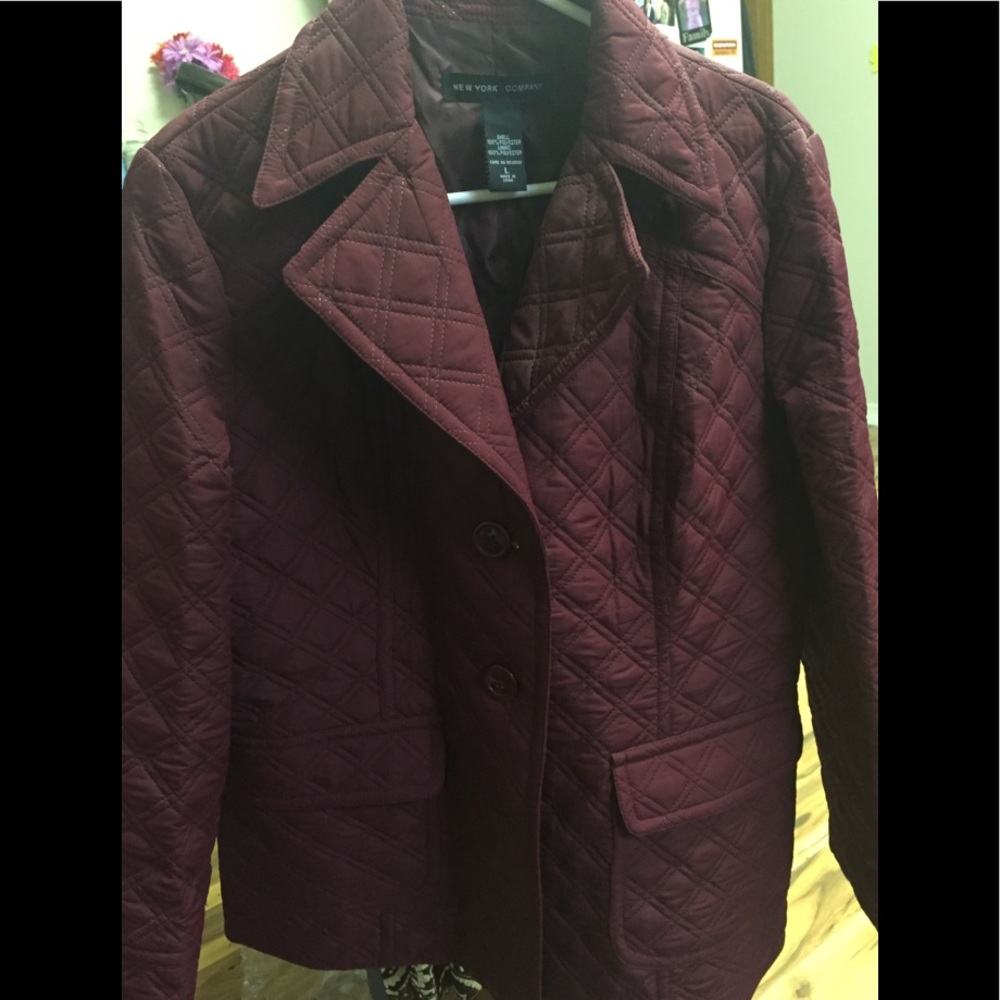 NY&co button down jacket burgundy