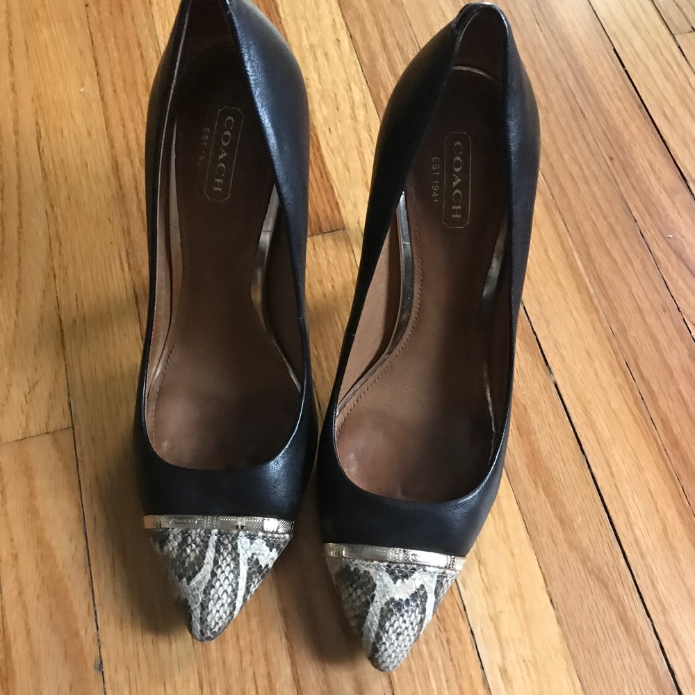 COACH Nacie snakeskin captor pump/fall pumps