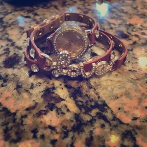 Bling wrap around watch bracelet