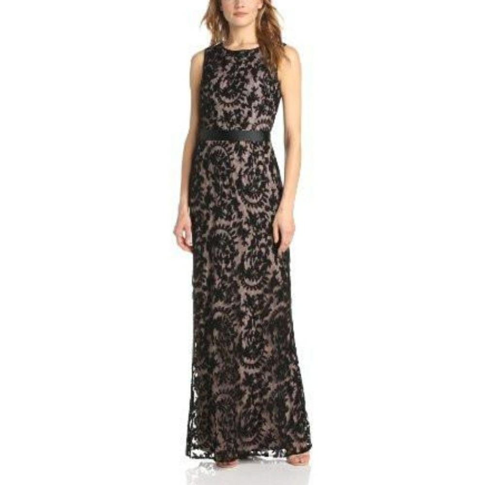 Simple and elegant black lace gown