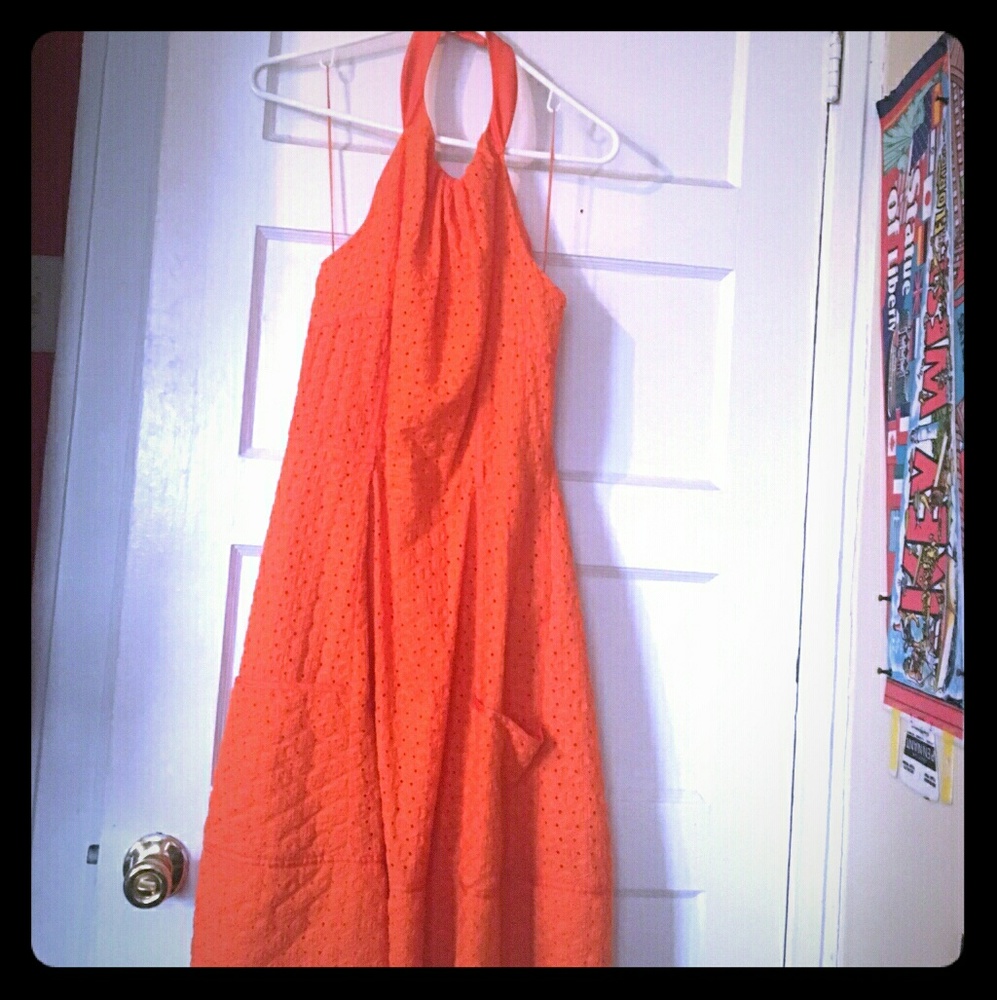 Orange halter dress