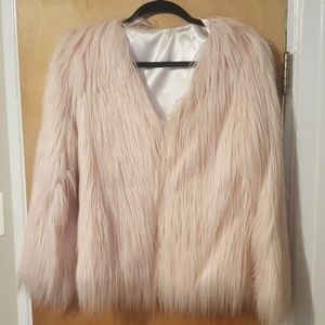 Light Pink Faux Fur Jacket