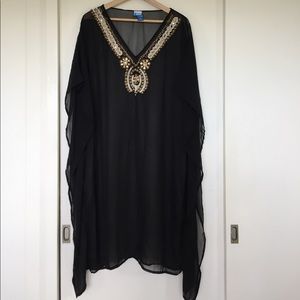 Black Bohemian Style Sheer Sam Cover Up Dress