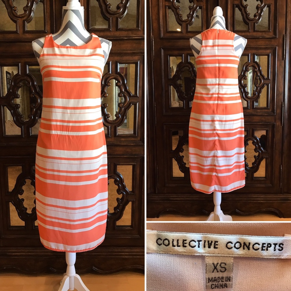 COLLECTIVE CONCEPTS Sleeveless Dress Stripe XS