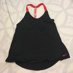 Black NIKE tank top with pink straps