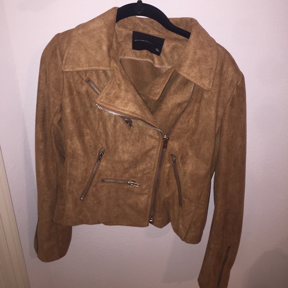 Olivaceous |  Suede Moto Jacket- NWOT