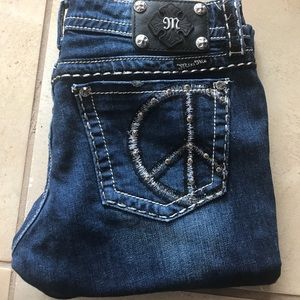 Miss me studded peace sign jeans