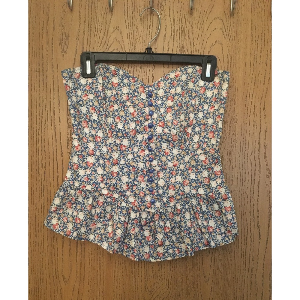 Monteau sweetheart peplum bustier top