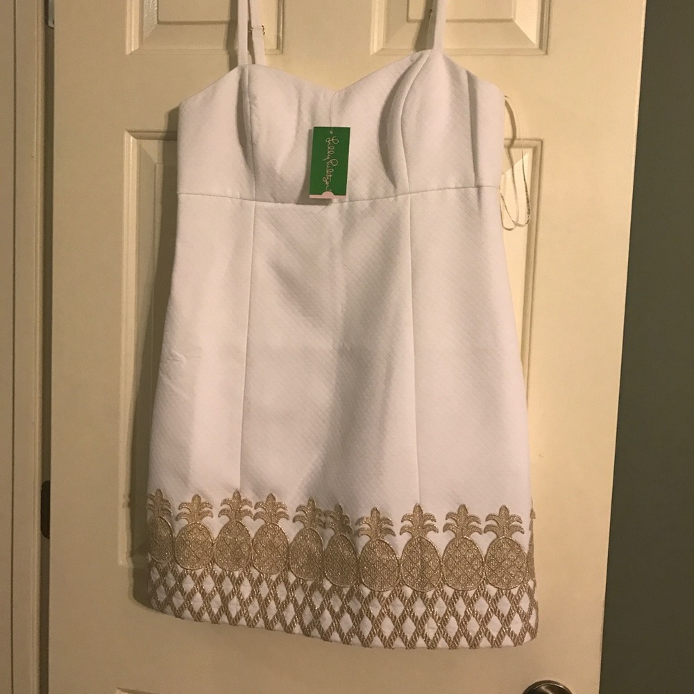Lilly Pulitzer white dress with pineapples