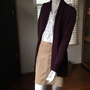 NWOT Lovely Plum Lightweight Cardigan w/Drop Waist