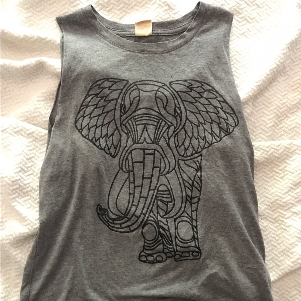 Cute grey elephant tank top from Hollister.
