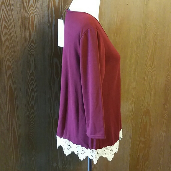 HANNAH Tunic w/ Crotchet Trim Size Petite Lge NWT - Picture 4 of 7