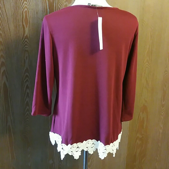 HANNAH Tunic w/ Crotchet Trim Size Petite Lge NWT - Picture 5 of 7