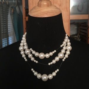Floating Pearl Illusion Necklace
