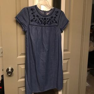 Chambray Embroidered Dress