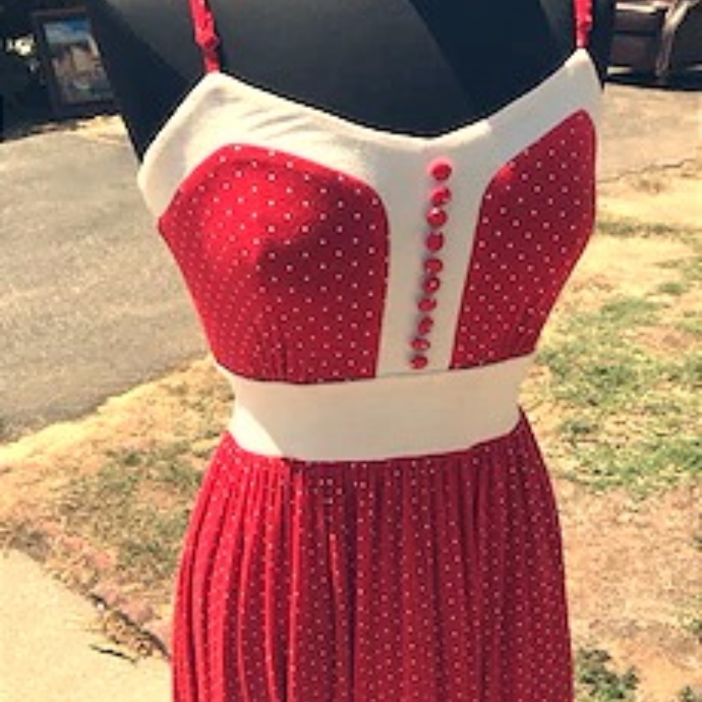 Women's Red Vintage Style Dress