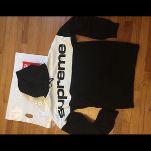Supreme color blocked hooded sweatshirt