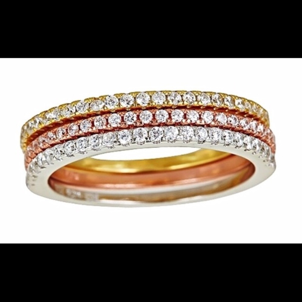 Tri Color (3) stackable eternity band