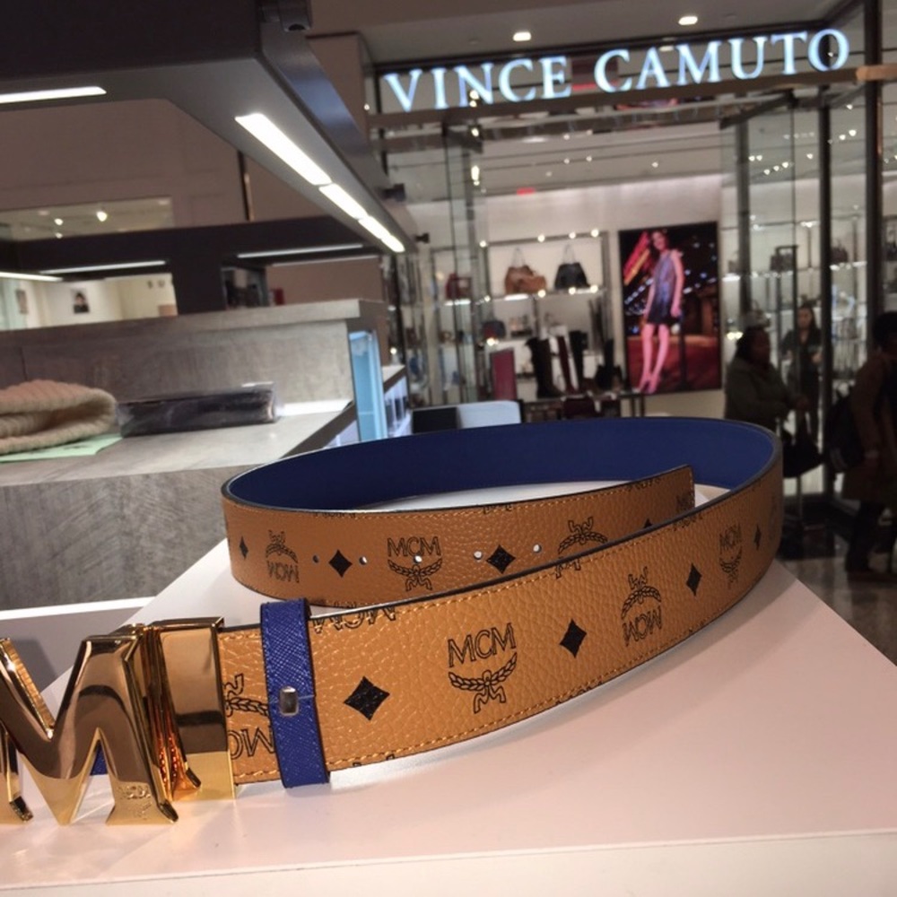 Brown and royal blue MCM Belt