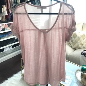 Sheer light pink Vneck