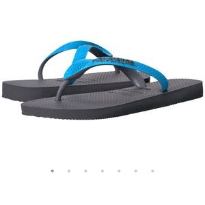 Havaianas flip flops grey and turquoise