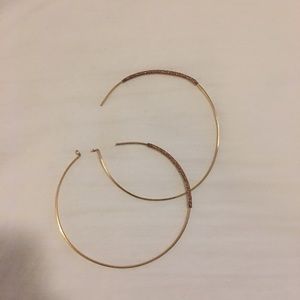 Large rose gold anthropologie hoop earrings