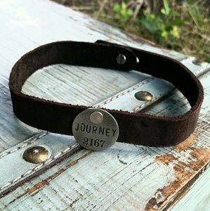 Leather Choker with Journey Charm