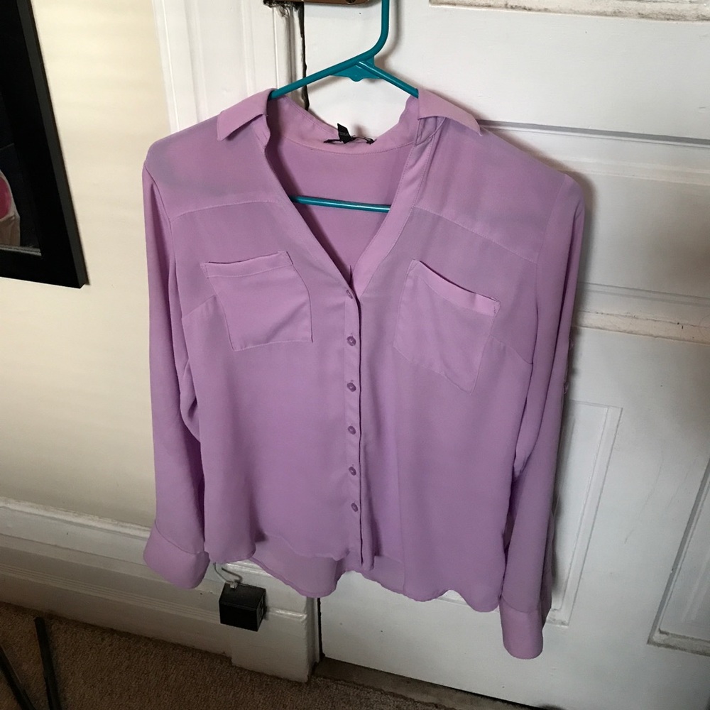 Express, purple women's dress shirt