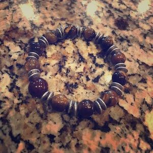 Earthy brown and metal bracelet