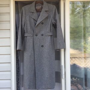 Long wool blend trench coat