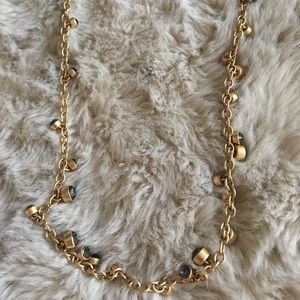 J. Crew gold necklace w/ gray crystals NWT