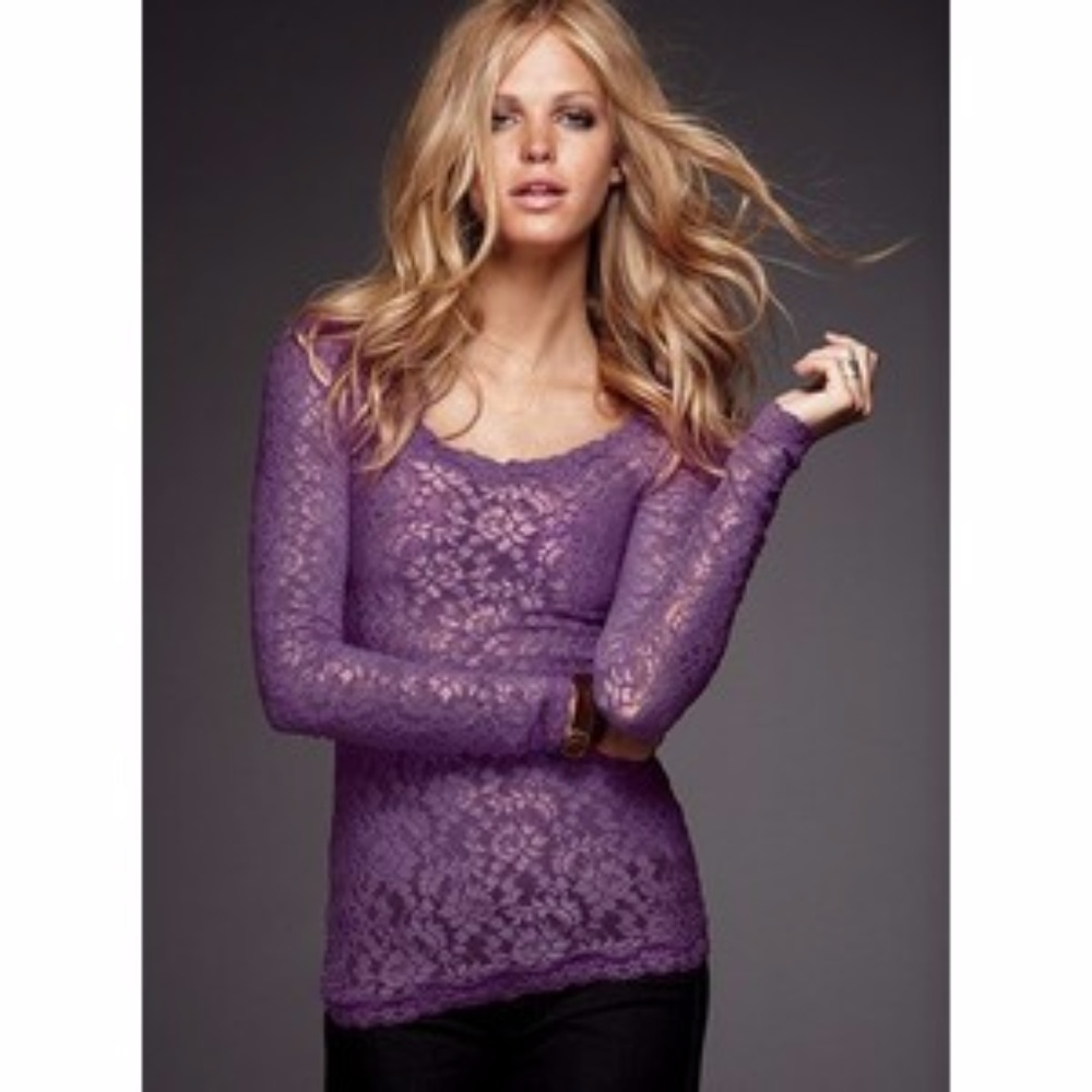 Victoria's Secret Long-sleeve Stretch Lace Top