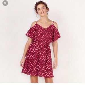 Lauren Conrad Maroon Cold Shoulder Dress